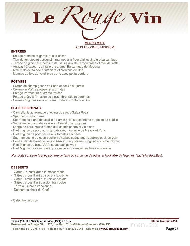 Rubis Rouge - Trois-Rivieres, QC menu_pic