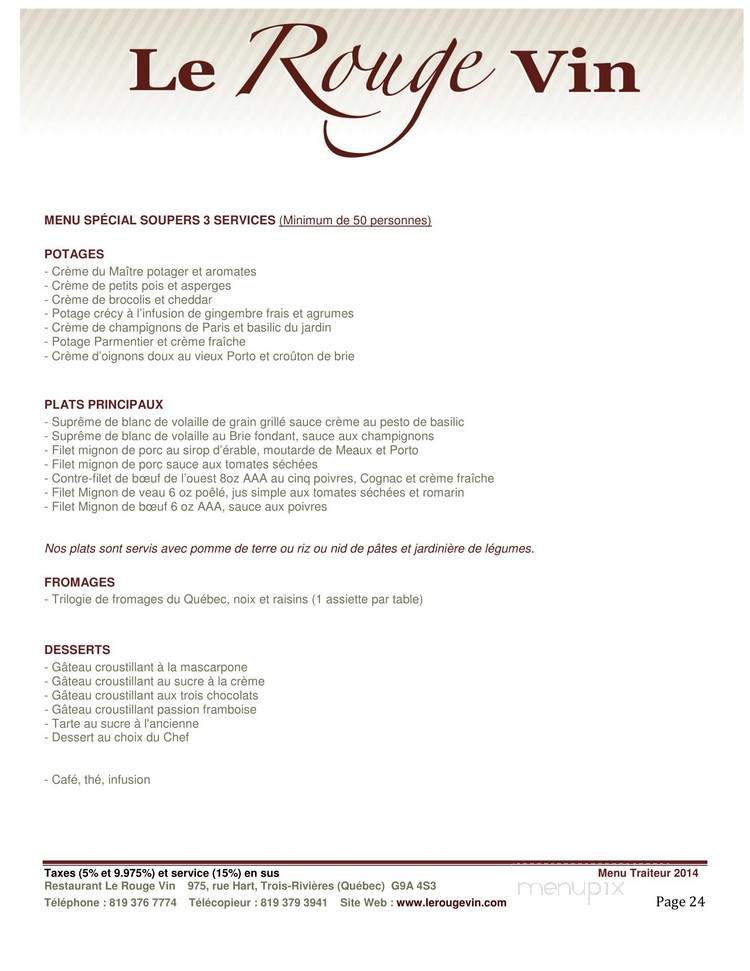 Rubis Rouge - Trois-Rivieres, QC menu_pic