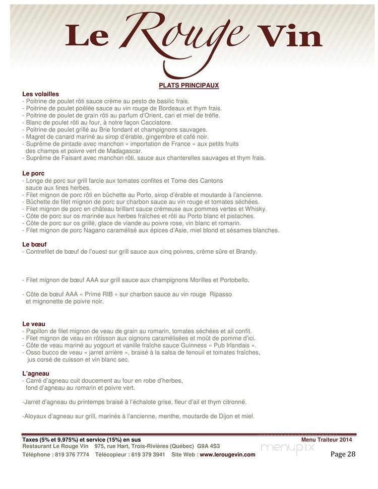 Rubis Rouge - Trois-Rivieres, QC menu_pic