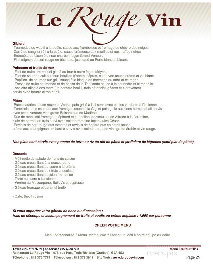 Rubis Rouge - Trois-Rivieres, QC menu_pic