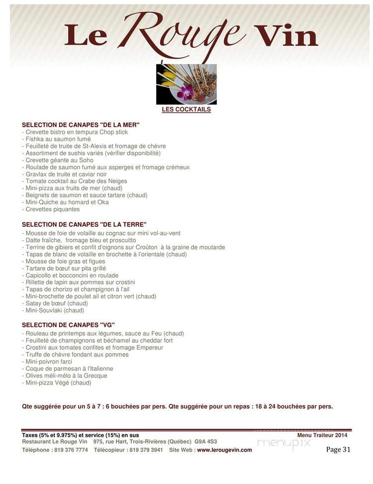 Rubis Rouge - Trois-Rivieres, QC menu_pic