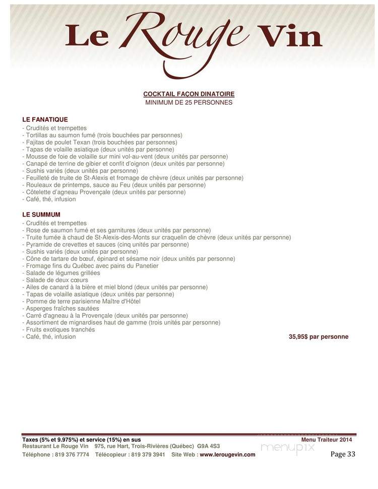Rubis Rouge - Trois-Rivieres, QC menu_pic