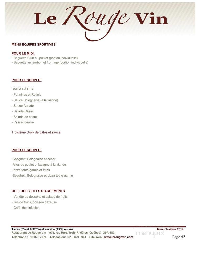Rubis Rouge - Trois-Rivieres, QC menu_pic