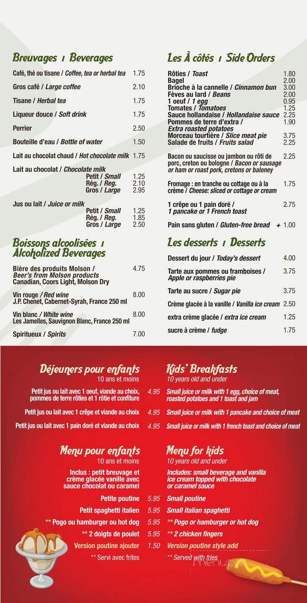 Restaurant Barbe Jr - Low, QC menu_pic