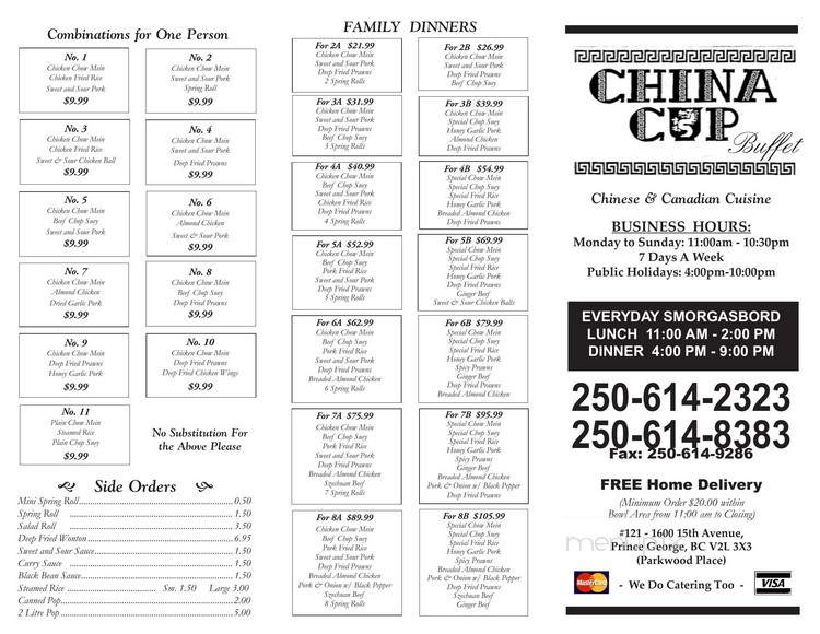 China Cup Buffet - Prince George, BC