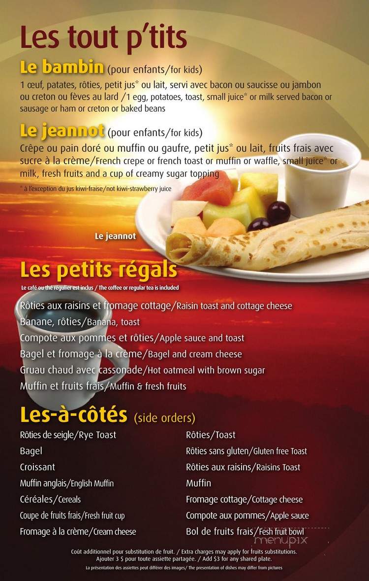 Le Matinal - Gatineau, QC menu_pic