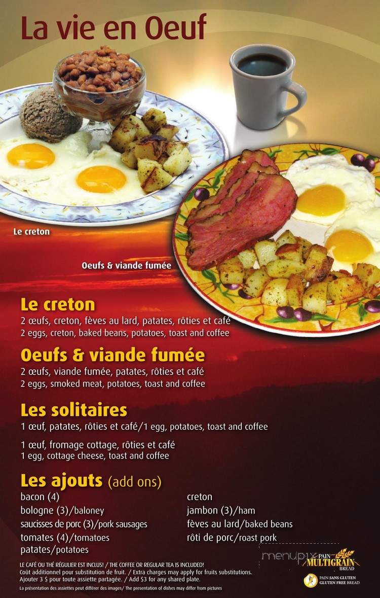 Le Matinal - Gatineau, QC menu_pic