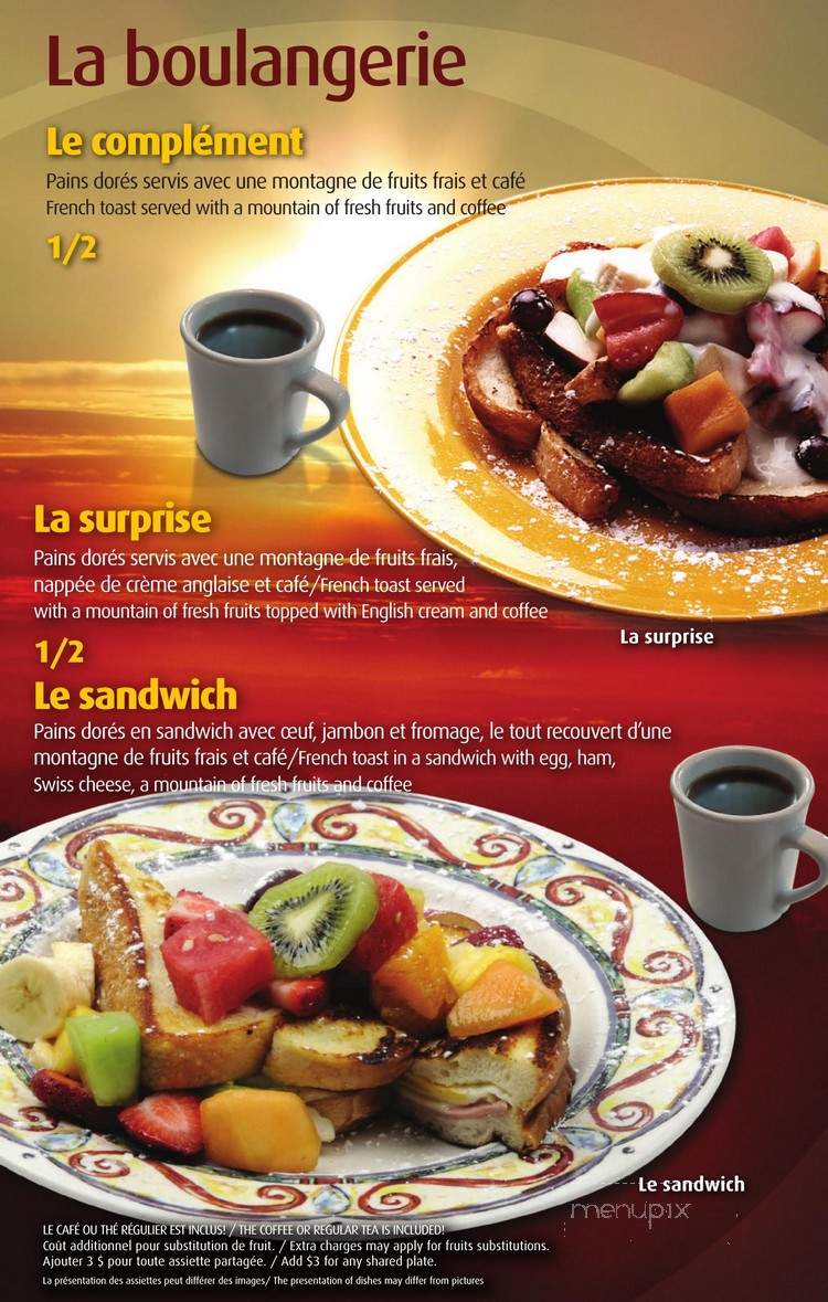Le Matinal - Gatineau, QC menu_pic