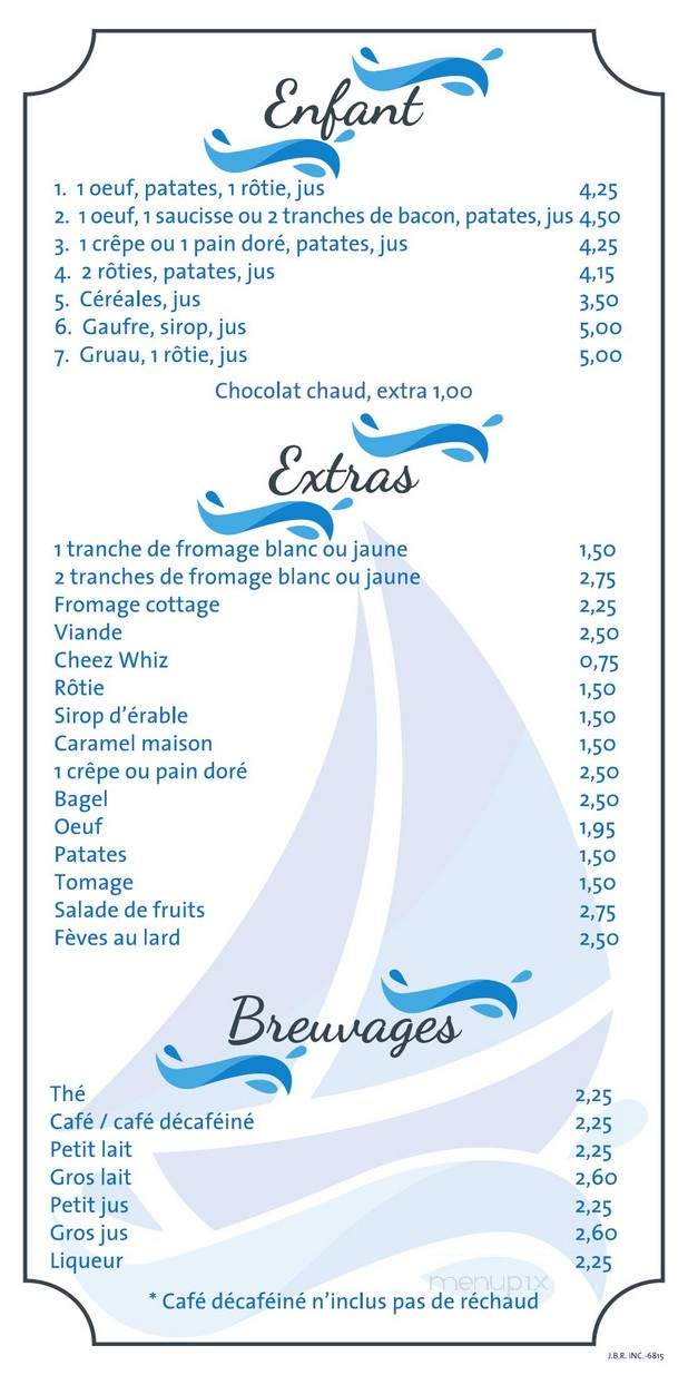 Restaurant La Vilaine - Jonquiere, QC menu_pic