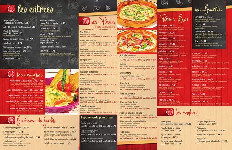 Restaurant Ryna - Levis, QC menu_pic