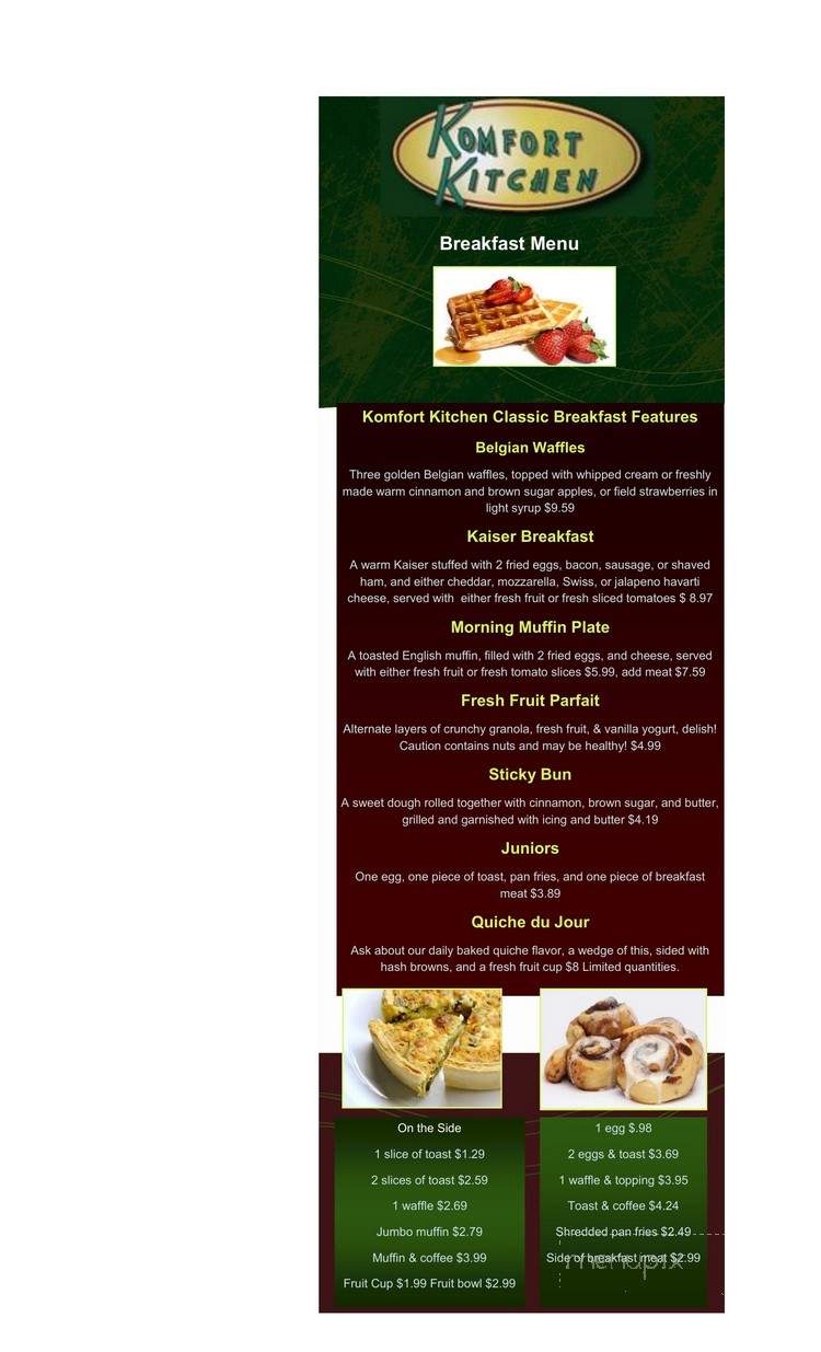 The Komfort Kitchen - Brandon, MB menu_pic