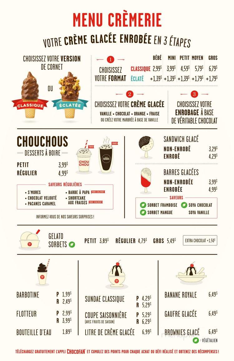 Chocolat Favoris - Charlesbourg, QC menu_pic