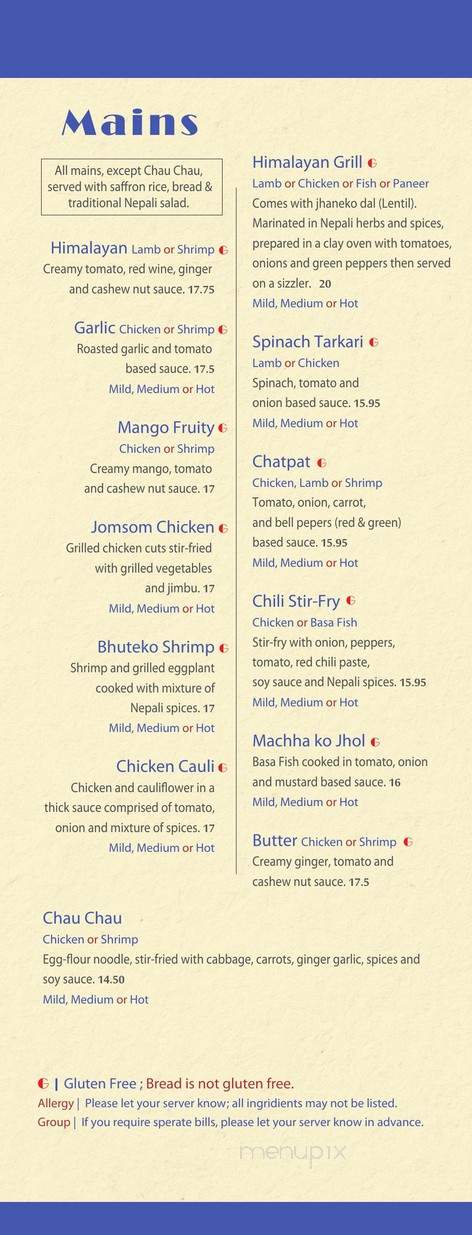 Himalayan - Calgary, AB menu_pic