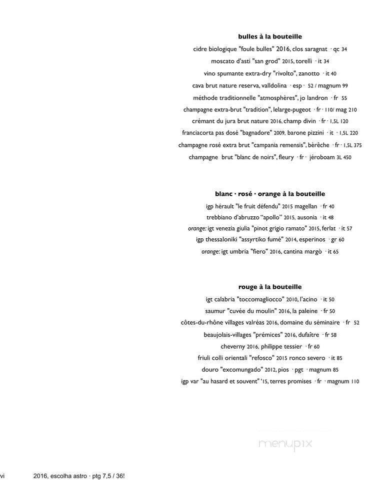 Philemon Bar - Montreal, QC menu_pic