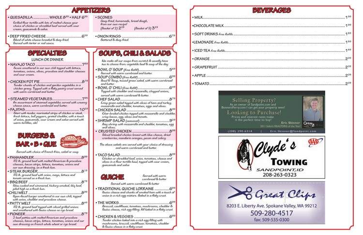 Panhandler Pies Restaurant - Sandpoint, ID menu_pic