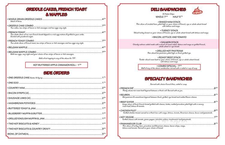 Panhandler Pies Restaurant - Sandpoint, ID menu_pic