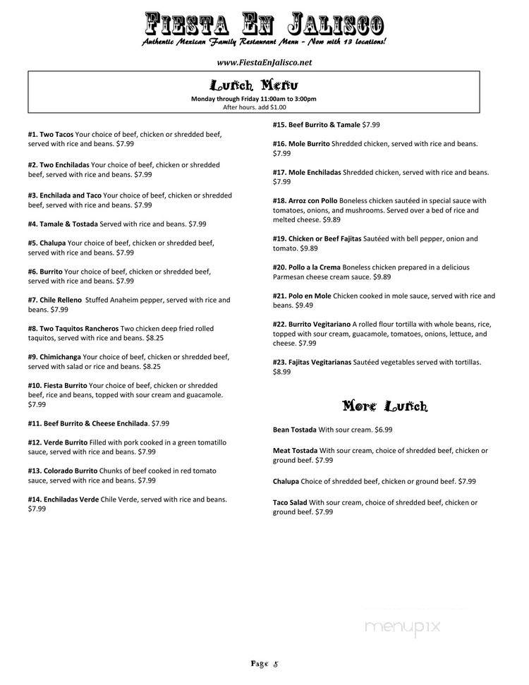 Fiesta Enjalisco - Hamilton, MT menu_pic
