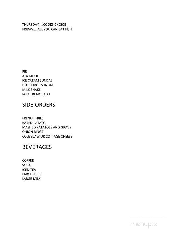 Three Mile Corner Cafe - Bonners Ferry, ID menu_pic
