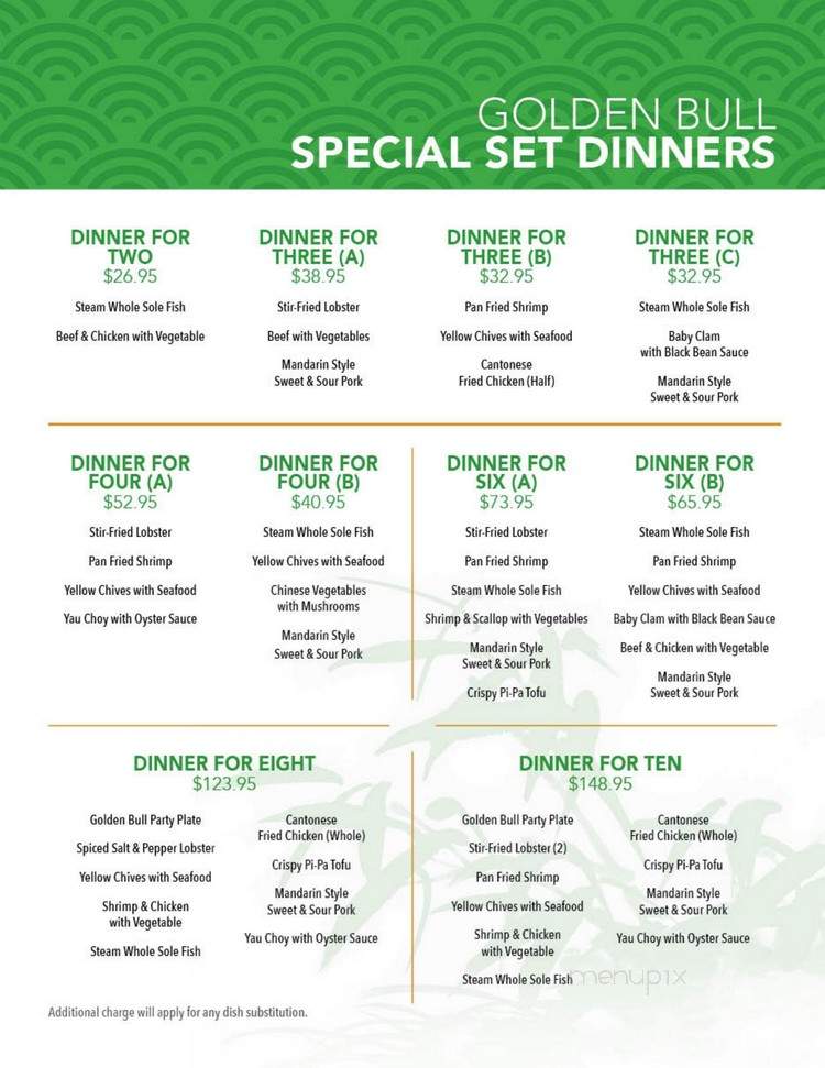 Golden Bull Restaurant - Chicago, IL menu_pic