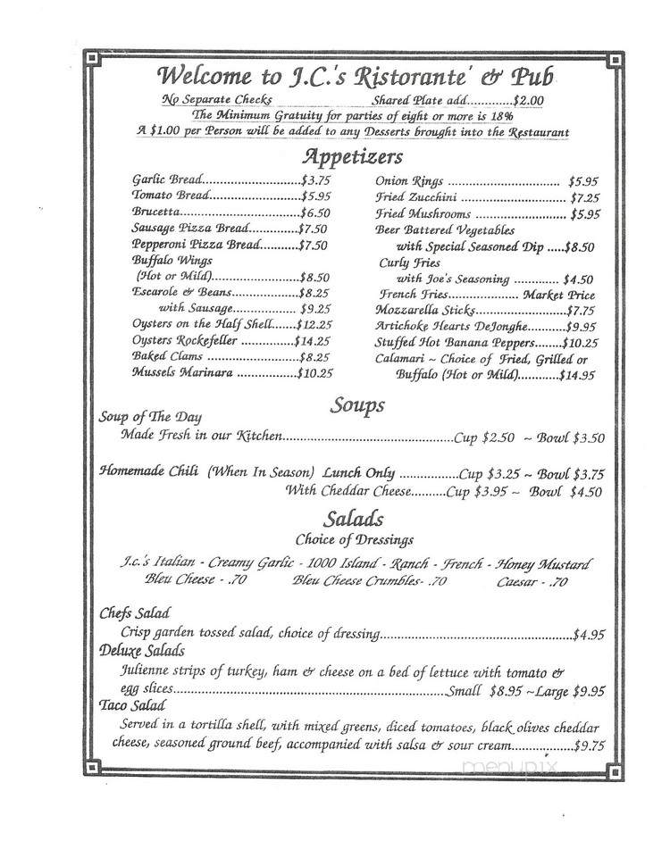 J C's Pub & Ristorante - McCook, IL menu_pic