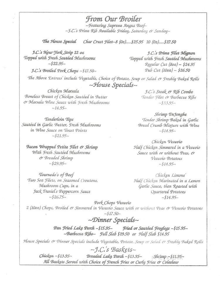 J C's Pub & Ristorante - McCook, IL menu_pic
