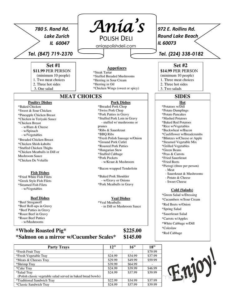 Aleksandra's Polish Deli - Round Lake Beach, IL menu_pic