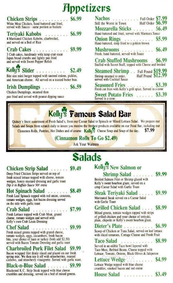 Kelly's Tavern - Quincy, IL menu_pic