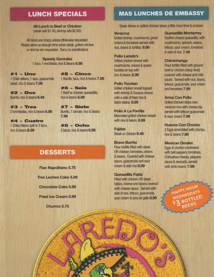 Laredo's Cantina - Rosemont, IL menu_pic