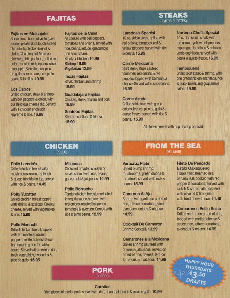 Laredo's Cantina - Rosemont, IL menu_pic