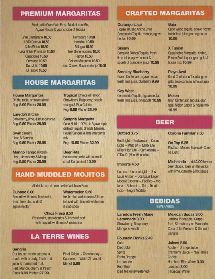 Laredo's Cantina - Rosemont, IL menu_pic