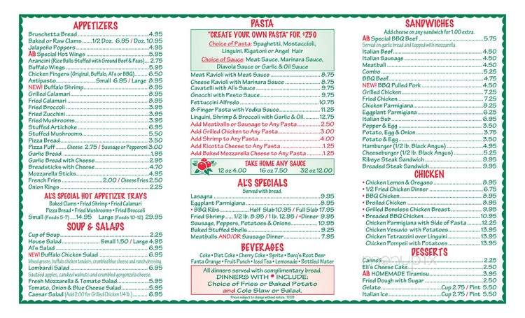 Al's Pizzaria - Woodridge, IL menu_pic