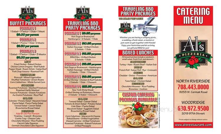 Al's Pizzeria - Riverside, IL menu_pic