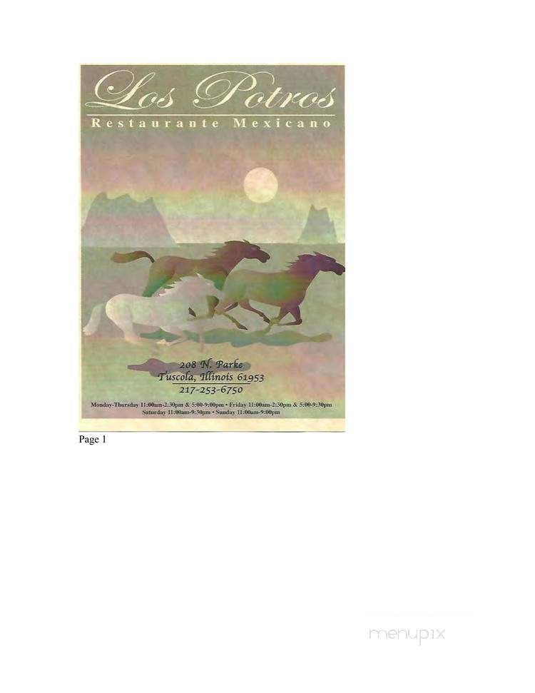 Los Potros - Tuscola, IL menu_pic