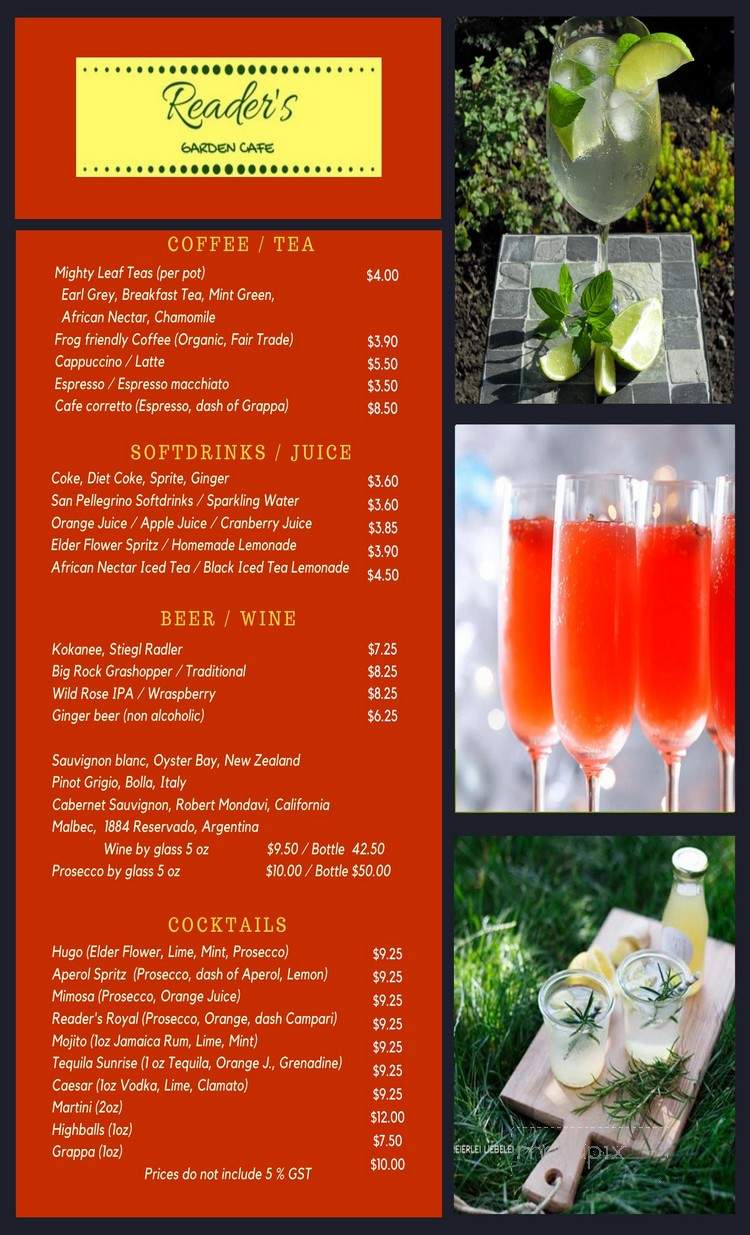 Reader's Garden Cafe - Calgary, AB menu_pic