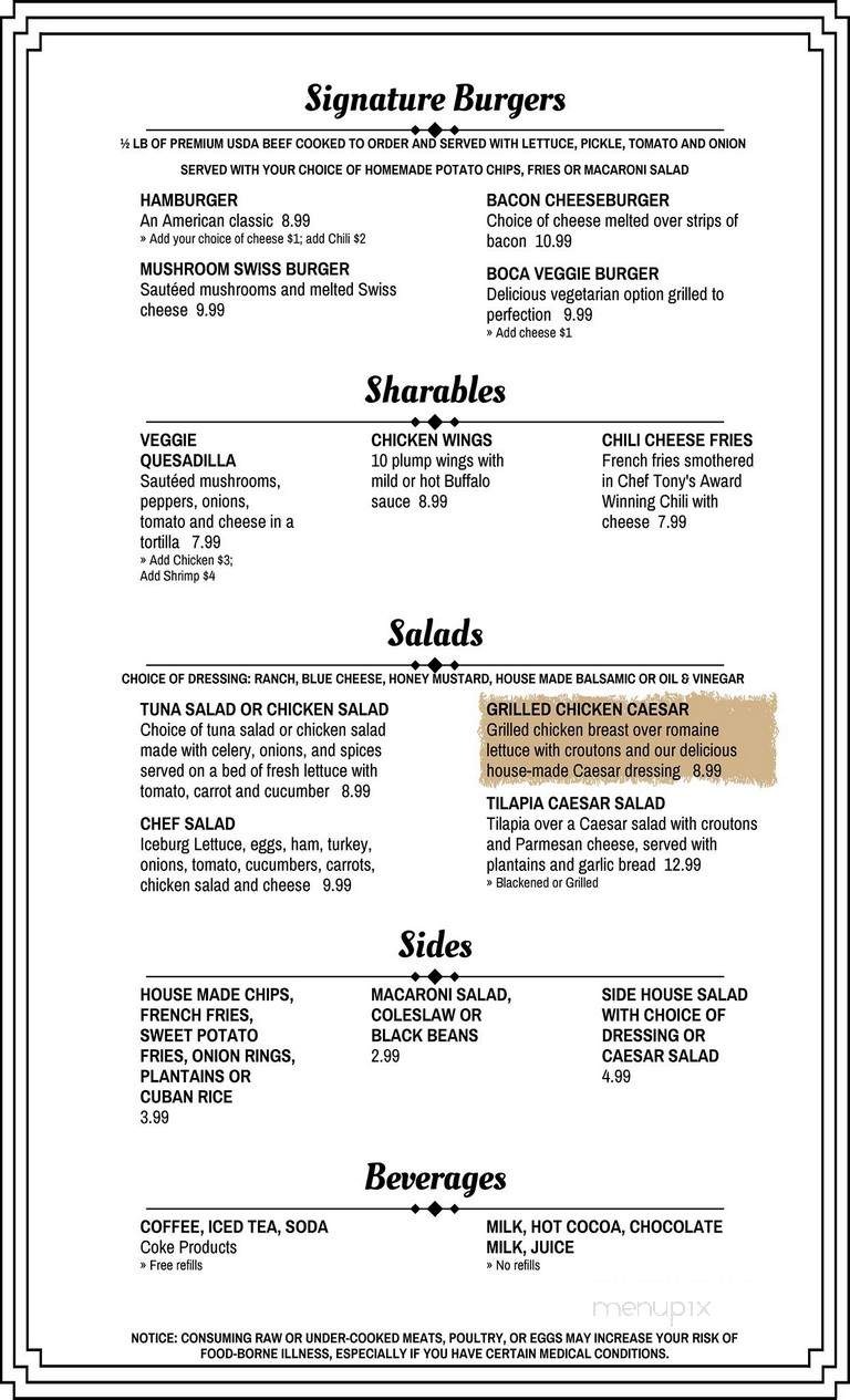 Suncoast Cafe' - Venice, FL menu_pic