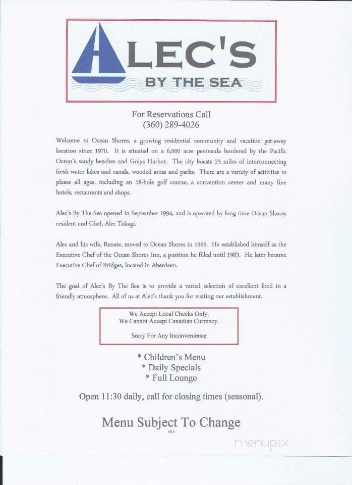 Time For Tea - Ocean Park, WA menu_pic