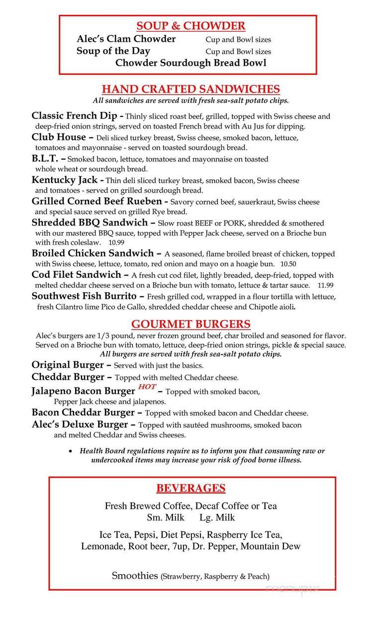 Time For Tea - Ocean Park, WA menu_pic