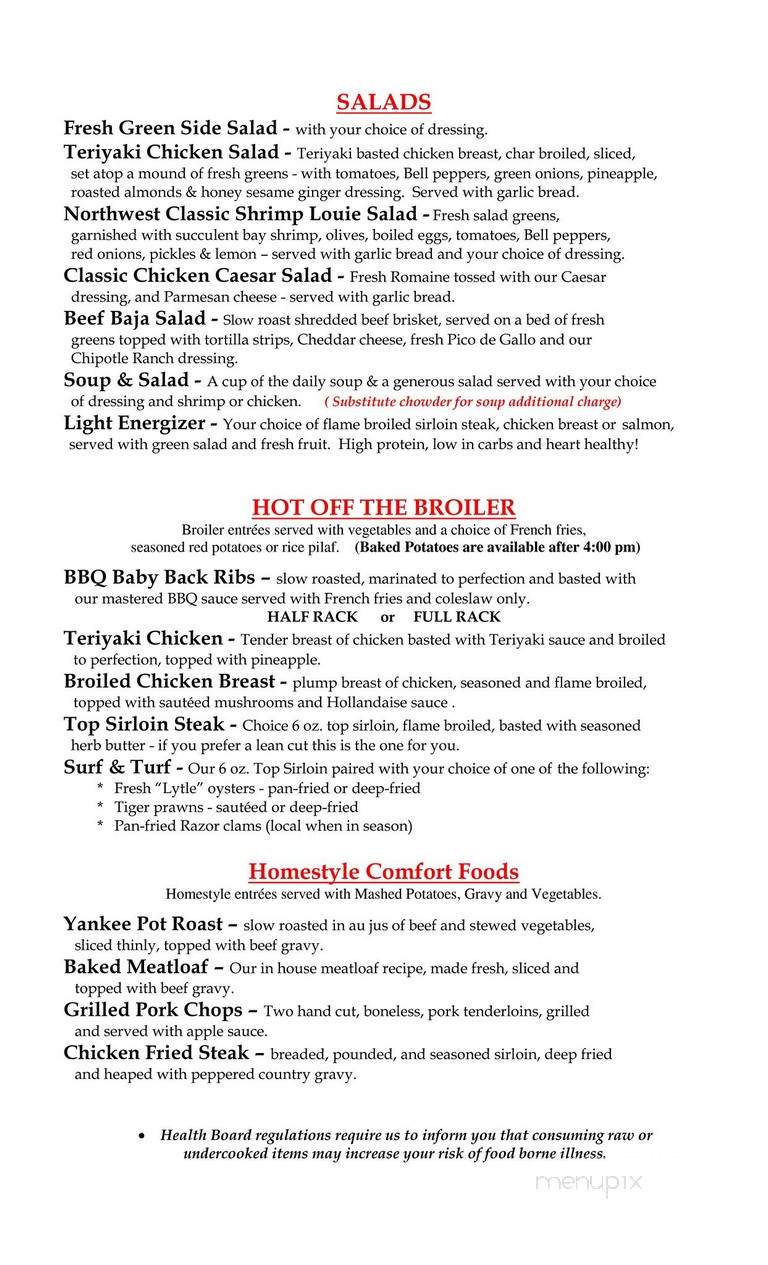 Time For Tea - Ocean Park, WA menu_pic