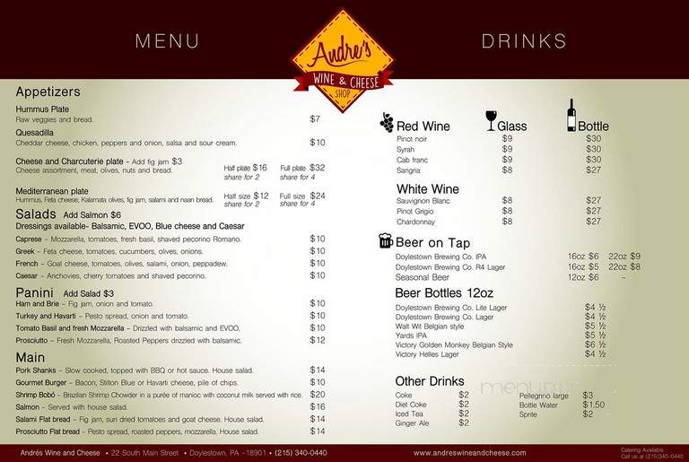 Andre's Wine & Cheese Shop - Doylestown, PA menu_pic