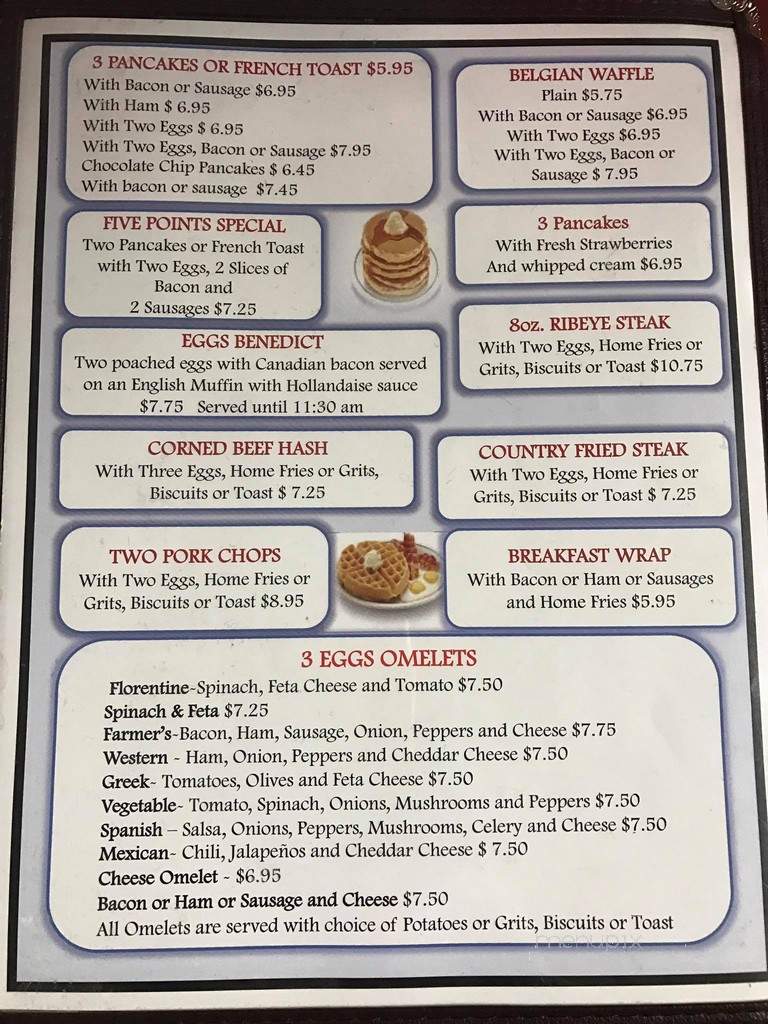 Five Points Restaurant - Asheville, NC menu_pic