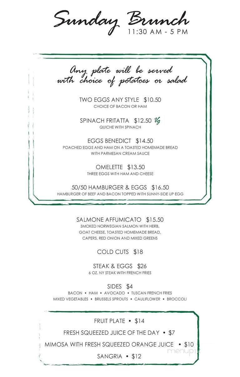 Cafe Roma - Los Angeles, CA menu_pic