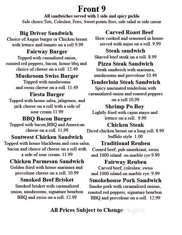 Fairways Pub & Grille - Pottstown, PA menu_pic