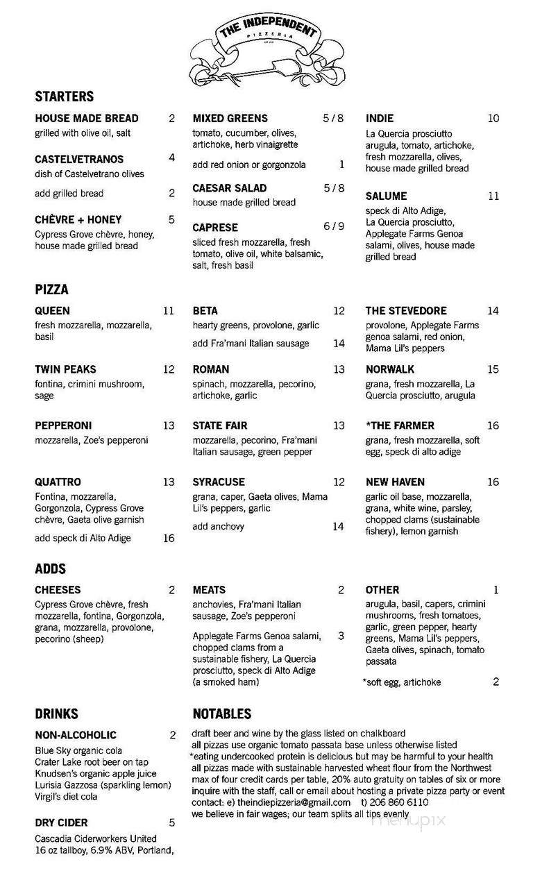 The Independent Pizzeria - Seattle, WA