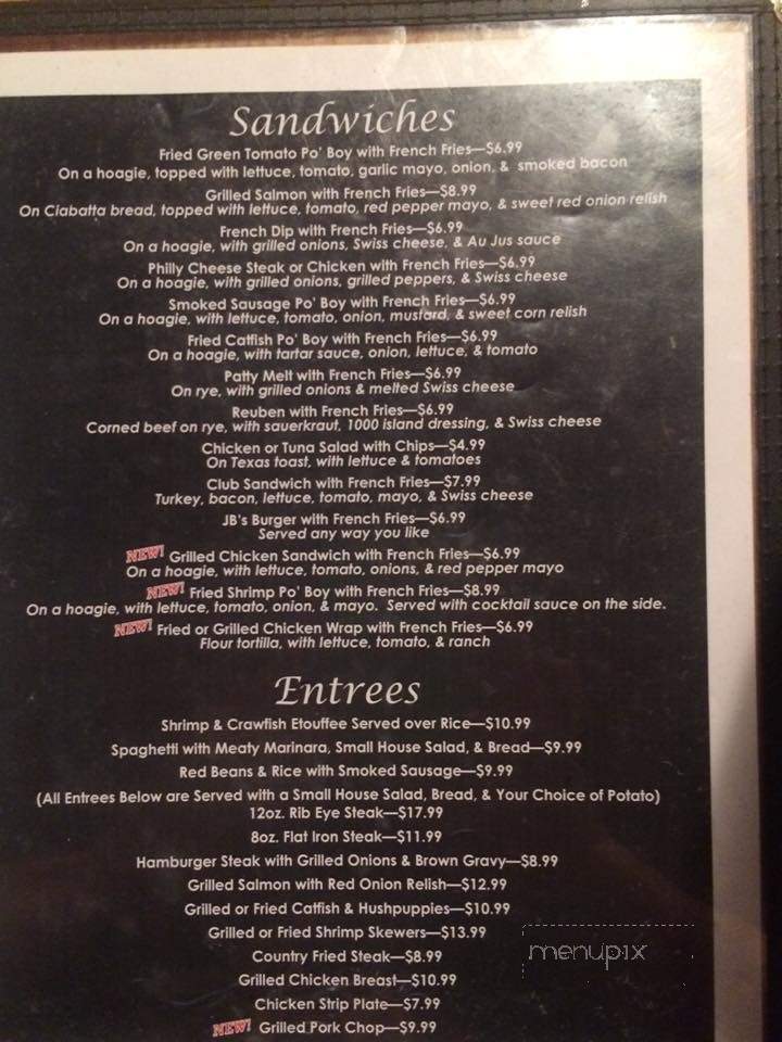 JB's Restaurant - Holly Springs, MS menu_pic