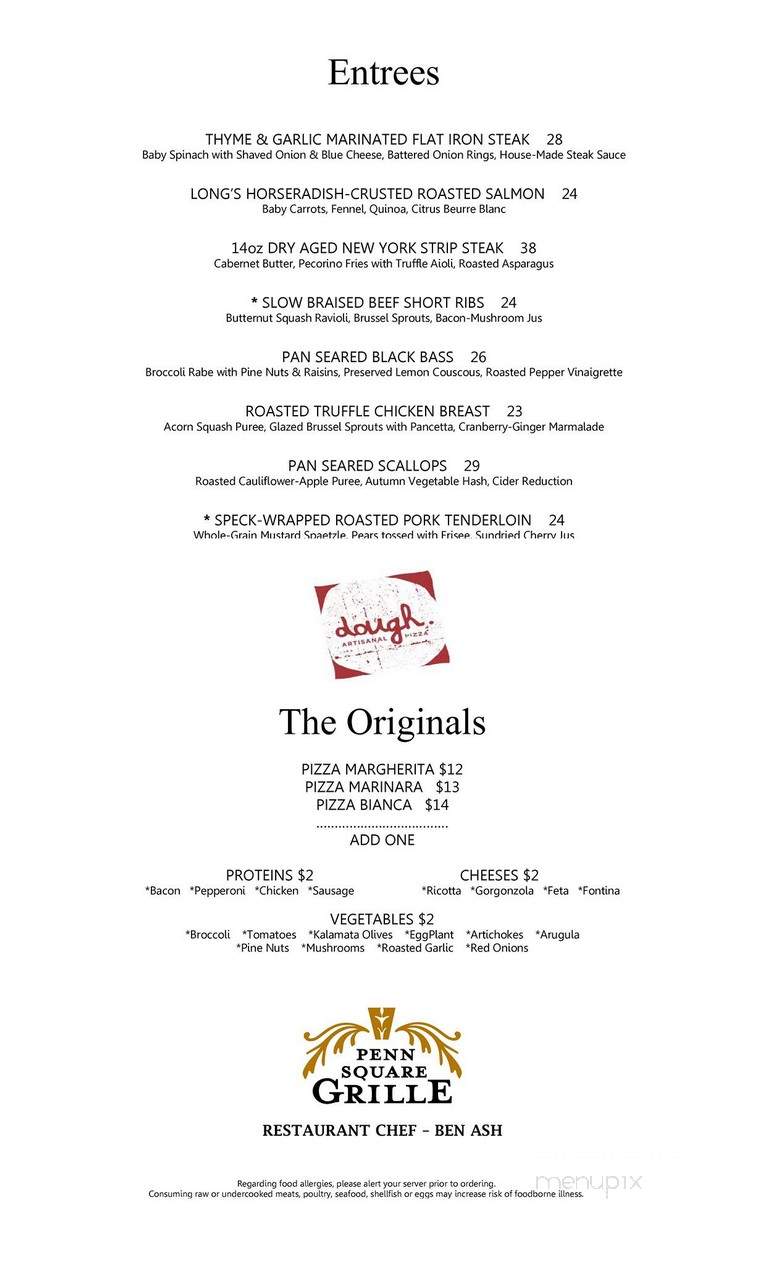 Penn Square Grille - Lancaster, PA menu_pic