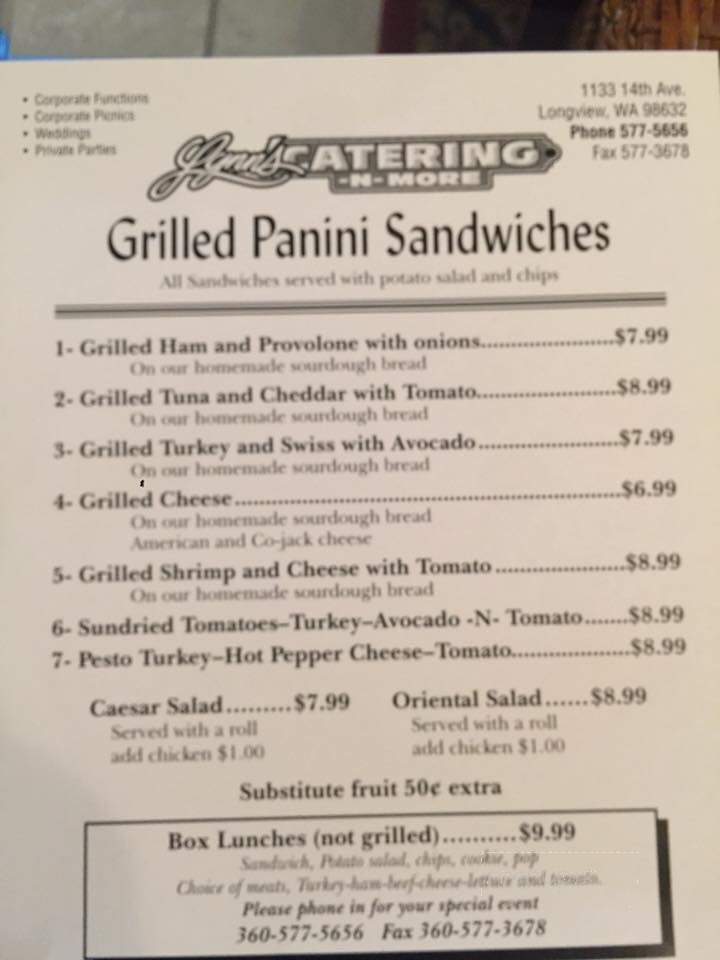 Lynn's Catering & More - Longview, WA menu_pic