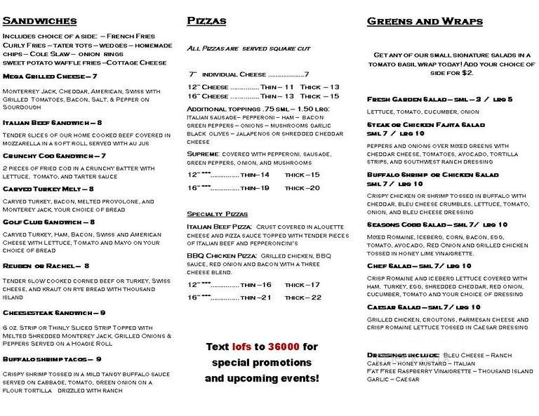 19th Hole Grill - Crown Point, IN menu_pic
