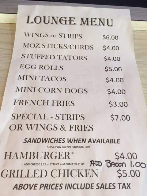 Kiel Lounge - Kiel, WI menu_pic
