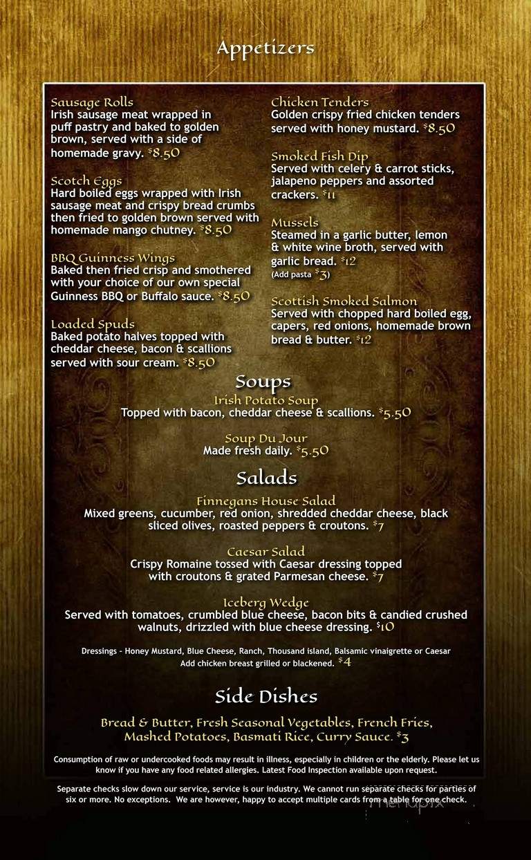 Tim Finnegan's Irish Pub - Delray Beach, FL menu_pic