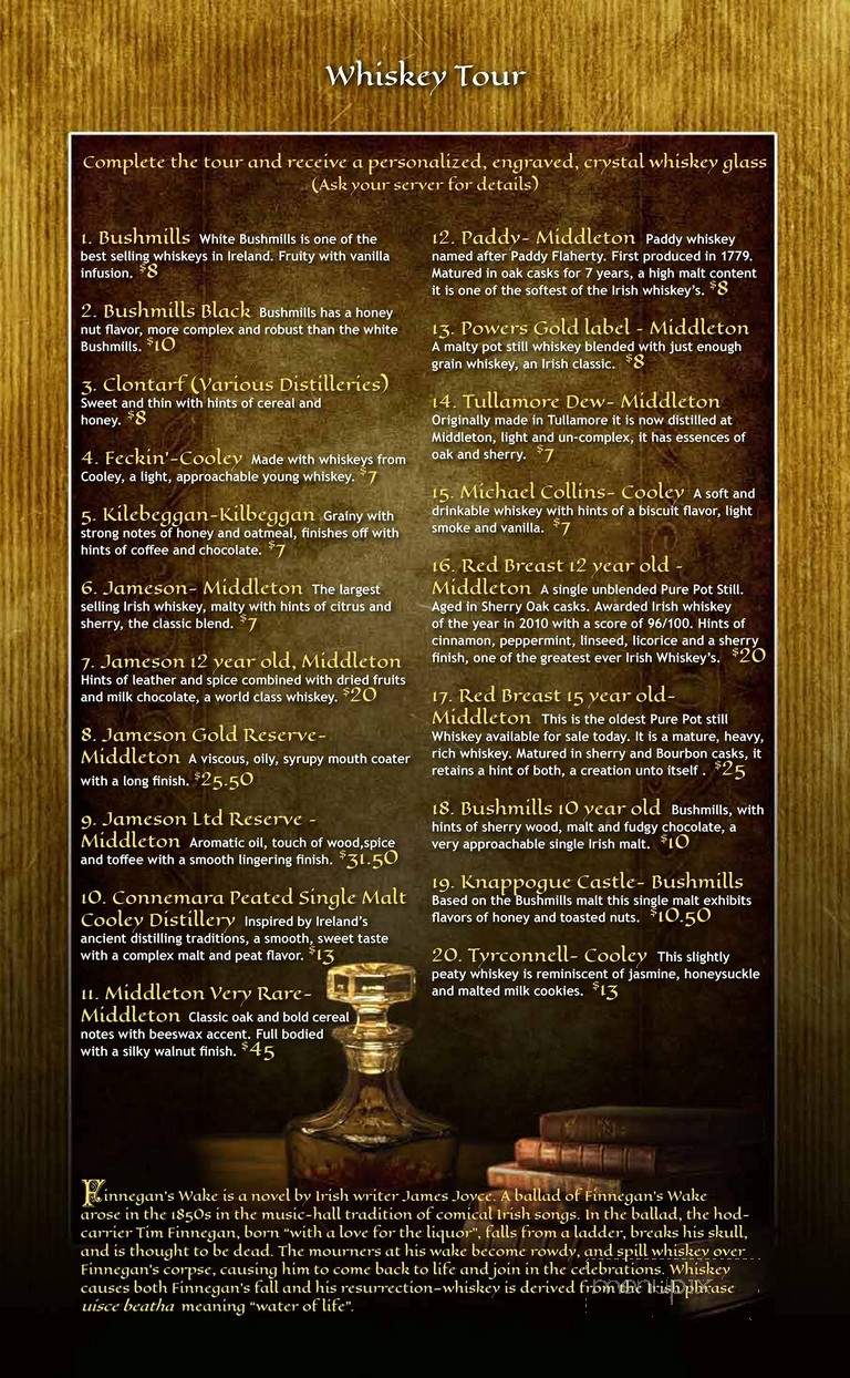 Tim Finnegan's Irish Pub - Delray Beach, FL menu_pic